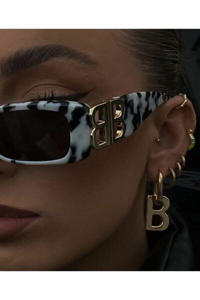 Makro Optik Kadın BB Tokalı Gri Leopar Güneş Gözlüğü UV400
