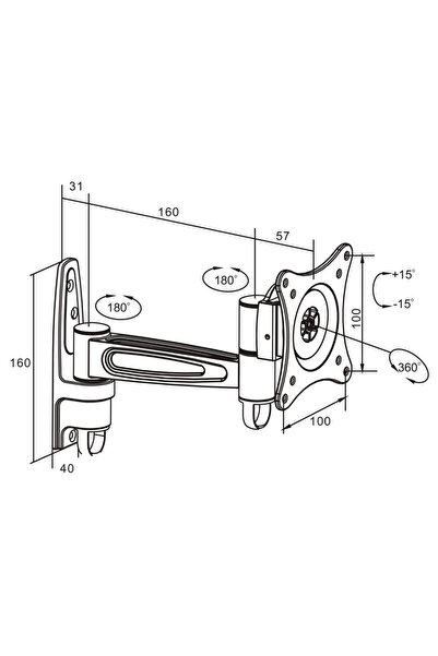 MANHATTAN Suport de perete FLEXARM 13-30 " -15KG pentru monitor/TV, Suport de...