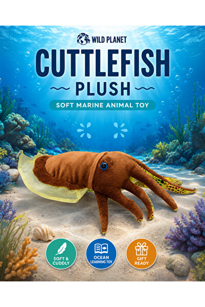 Wild Planet Cuttlefish Plush Toy 35cm Soft Marine Sea Animal Stuffed Plush Do...