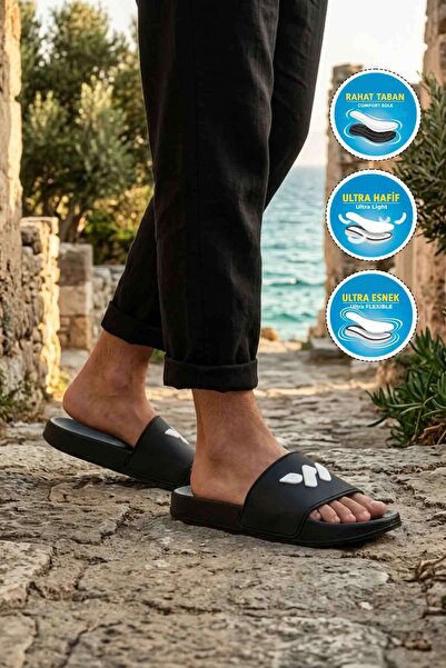 WALKWAY 8000-02 m Black Men's Slippers