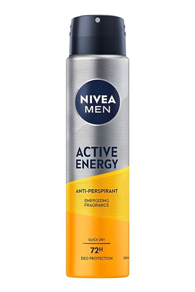 Nivea Men مزيل عرق أكتيف إنيرجي مضاد للتعرق برائحة منعشة وحماية مزدوجة ضد الر...