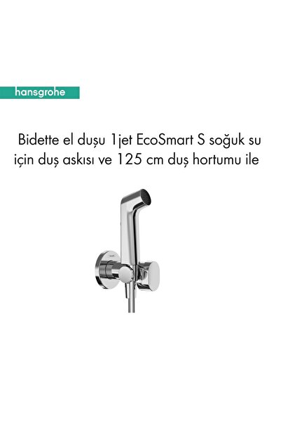 Hansgrohe Bidette el duşu / Taharet duşu 1jet EcoSmart duş askısı ve 125 cm d...