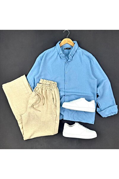 THEGENTMAN Sofia Linen Shirt Baggy Linen Trousers Set Men's