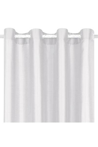 Zumzeria Off White Faux Silk Decorative Curtain with Rings 140x260cm