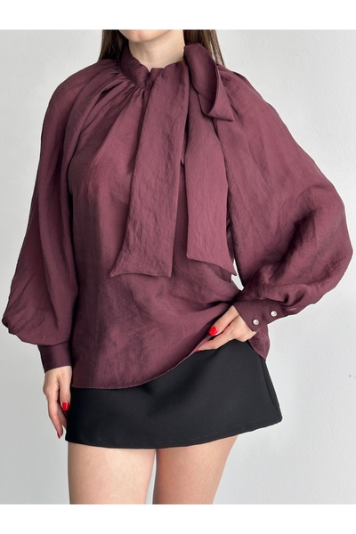 Fashionbox Bluza od tula modalnog materijala sa raglan rukavima i detaljima š...