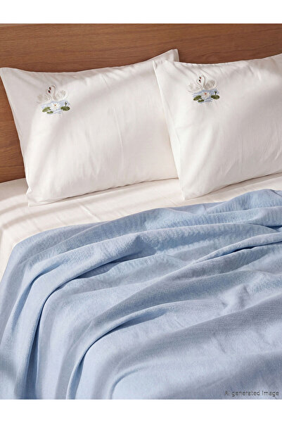 LC Waikiki Yk Plus Farkiyla Swan Embroidered Pillowcase Set of 2 50X70 cm