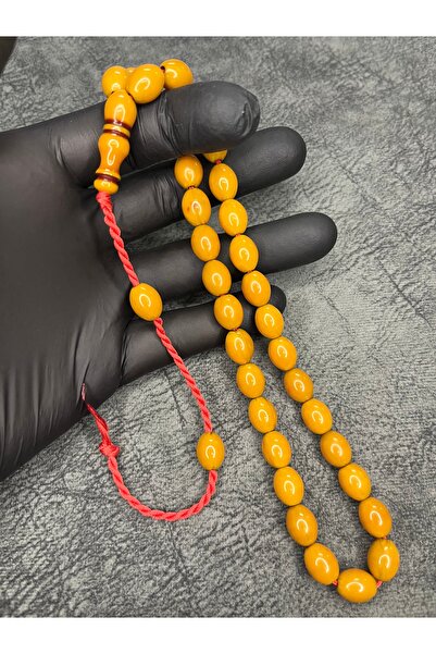 Mos Tespih High-End Collectible Squeeze Amber Prayer Beads with Rope Tassels