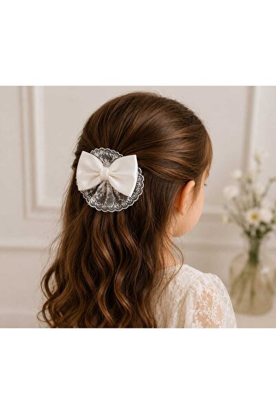 Seko Dizayn White Bow Buckle with Lace Detail