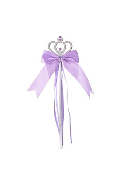 Zumzeria Silver Wand with Purple Stones Satin Ribbon 34cm