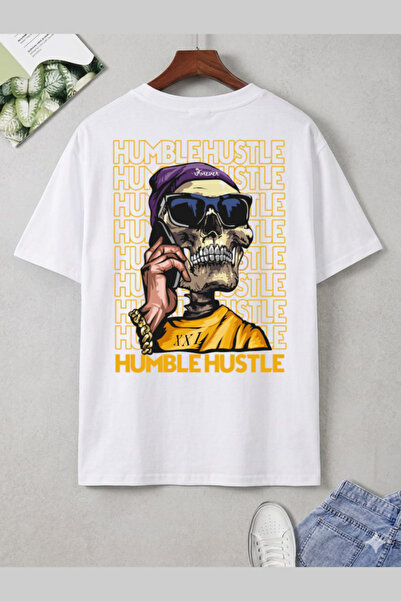 barsdepo Humble Hustle Back Print T-Shirt, Oversized Unisex Tee Shirt Kids / ...
