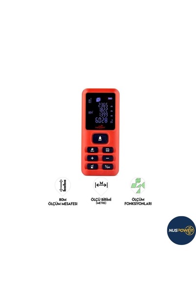 nuspower 80 Metre Dijital Lazer Mesafe Ölçer
