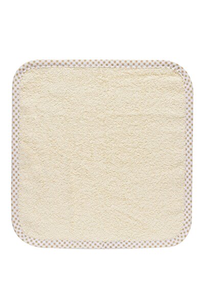 Zumzeria Prosop de bumbac bej cu margine în carouri pentru copii 30x30cm