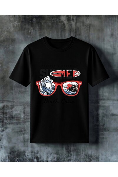 COMVİCHO Surfer Beach Crew Printed Oversize T-Shirt