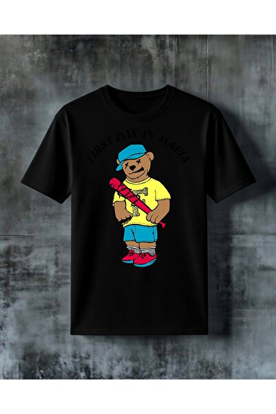 COMVİCHO First Day Mafia Ayici Printed Oversize T-Shirt