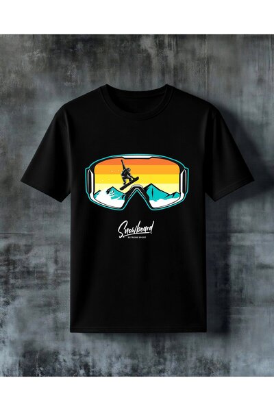 COMVİCHO Snowboard Goggle Printed Oversize T-Shirt
