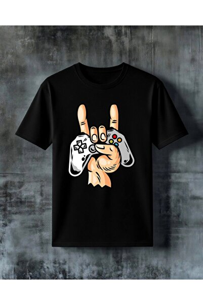 COMVİCHO Game Controller Printed Oversize T-Shirt