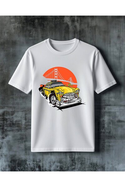 COMVİCHO Taxi Sari San Francisco Printed Oversize T-Shirt