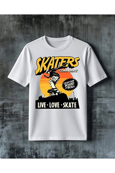 COMVİCHO Skaters Gonna Skate Printed Oversize T-Shirt