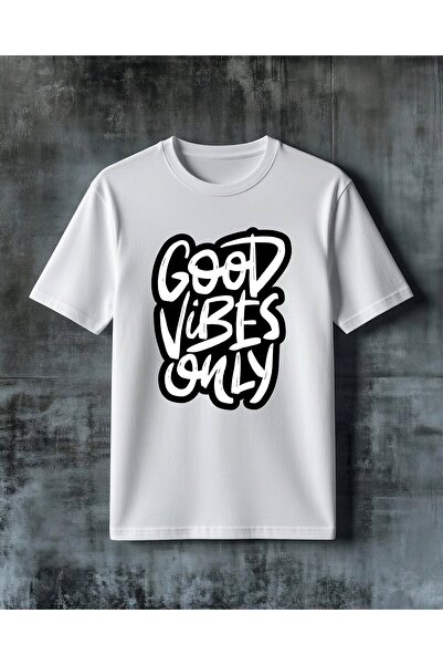 COMVİCHO Good Vibes Only Printed Oversize T-Shirt