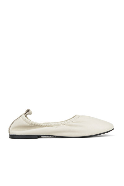 Ziya , Women's Genuine Leather Ballerinas 1611059Z0901 Beige