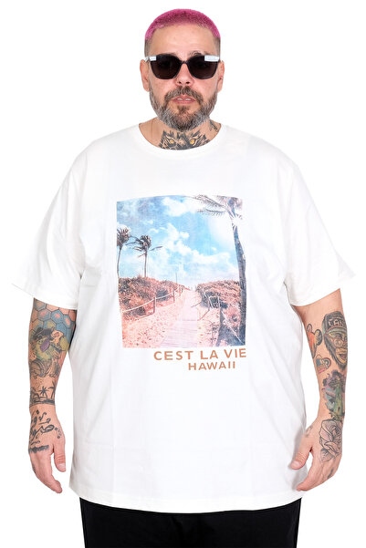 ModeXL Tricou Mode XL Mărime Mare Cest La Vie U26163 ALB