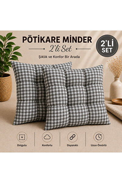 Belomia Home Collection İkili Pötikare Desen Minder | Ekose Desen 2'li Minder...