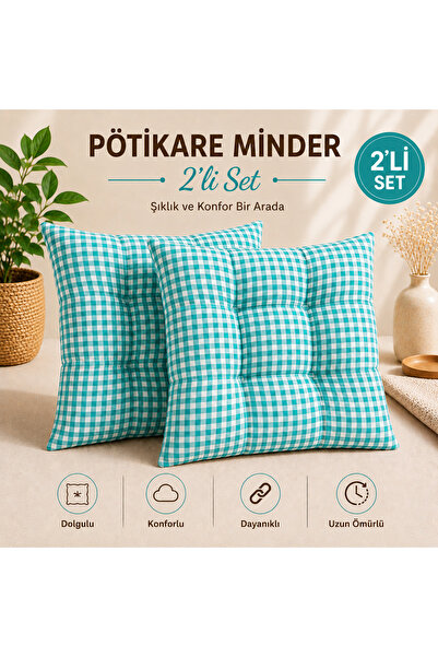 Belomia Home Collection İkili Pötikare Desen Minder | Ekose Desen 2'li Minder...