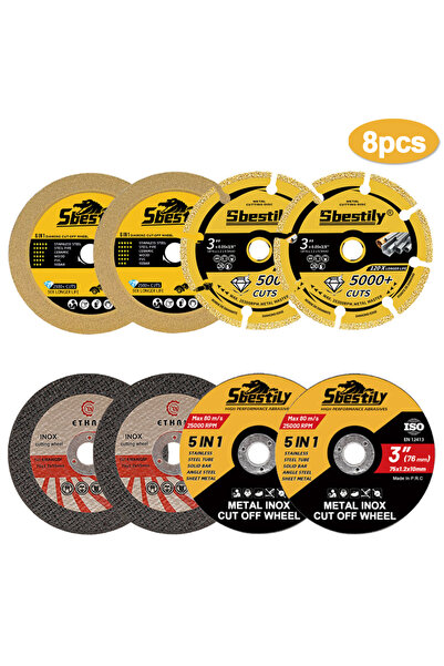 Choice1 75mm 8pcs 8pcs 75mm 3inch Diamond Cutting Disc Resin Cutting Saw Blad...