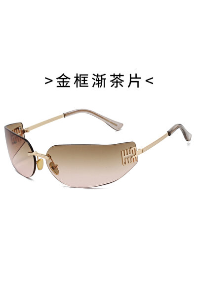 Choice4 c5 no case 2026 New High End Sunglasses Women Frameless Curved Integr...