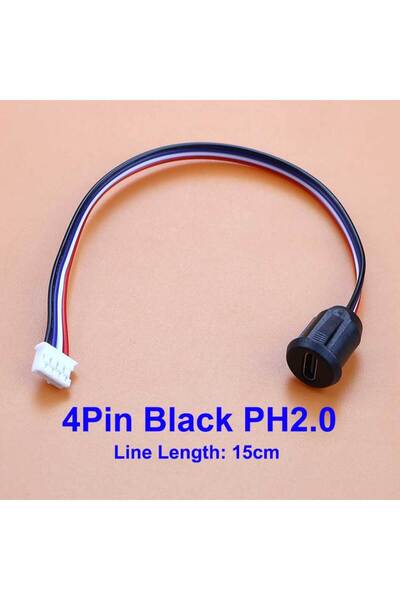 Choice 5 Pieces 4Pin Black PH2.0 JCD 5Pcs USB Type-C Female Socket Connector ...