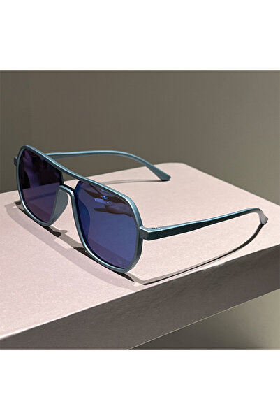 Choice3 as picture shows blue-blue coating KAMMPT Irregular Rim Sunglasses Me...