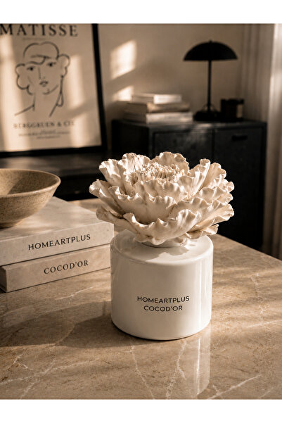 homeartplus Vanilya Kokulu dekoratif şakayık seramik çiçekli Oda Kokusu 100 ML