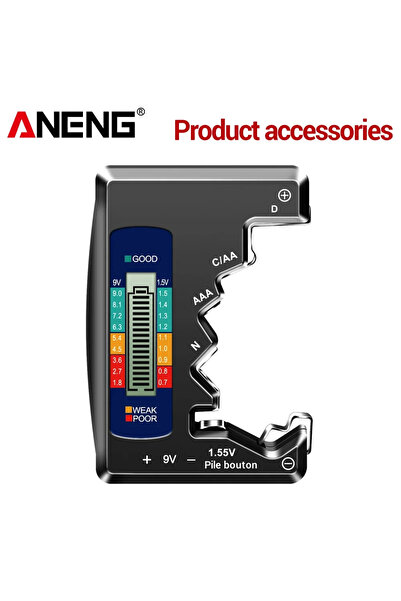 Choice جهاز اختبار البطاريات الرقمي ANENG BT1688 باللون الأسود، كاشف سعة البط...
