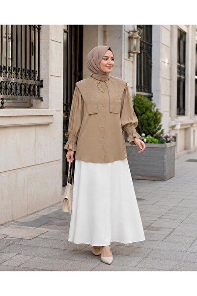 YEDİLALE Collar-Detail Tunic and Flared Skirt Dual Combination