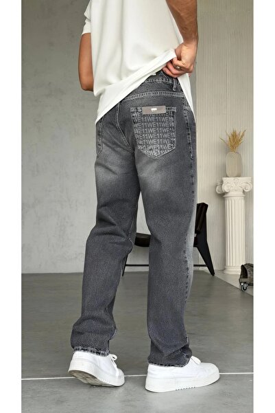 Wonraces Men's Straight Fit Vintage Washed Pocket Laser Printed Design Jean J...
