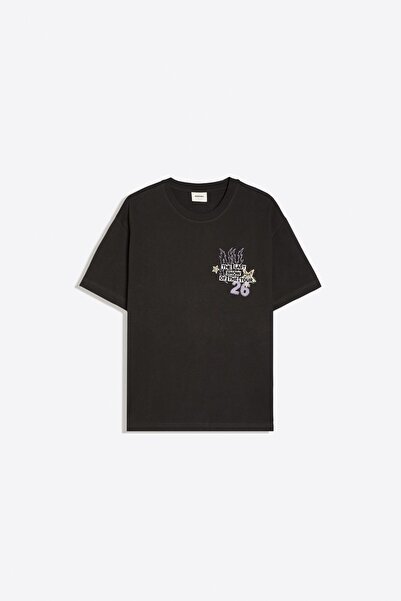 Bershka Kısa kollu boxy fit baskılı tişört
