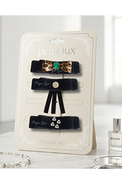 pegu baby collection Set de 3 agrafe de păr din catifea, mici, mini, luxoase,...