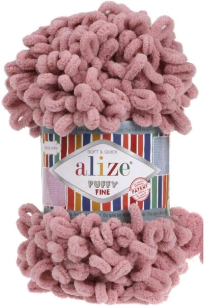 qitafaltabiea Alize Puffy 295 Pink Rose Hand Knitting Yarn – 100% Micropolyes...