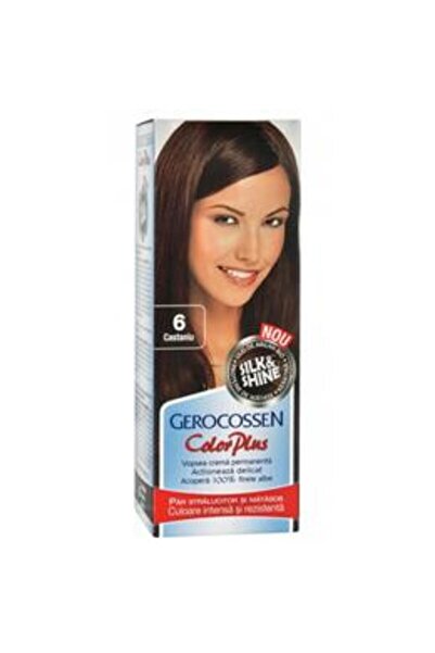 GEROCOSSEN Vopsea de Par Silk&Shine Color Plus, nuanta 6 Castaniu, 50 g