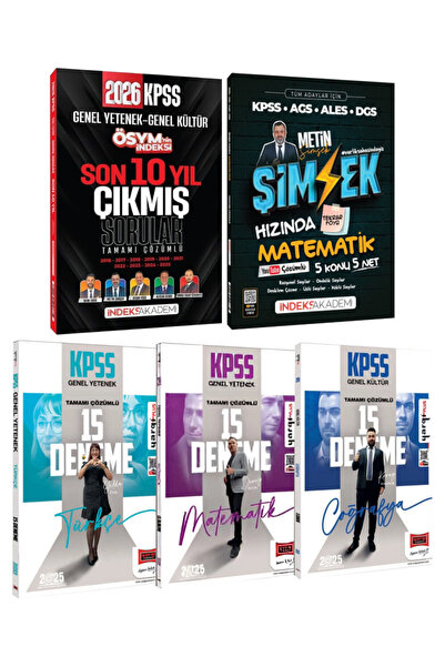 İndeks Akademi KPSS 2026 Son Yıl Çıkmış Sorular+ Metin Şimşek Hızında Matemat...