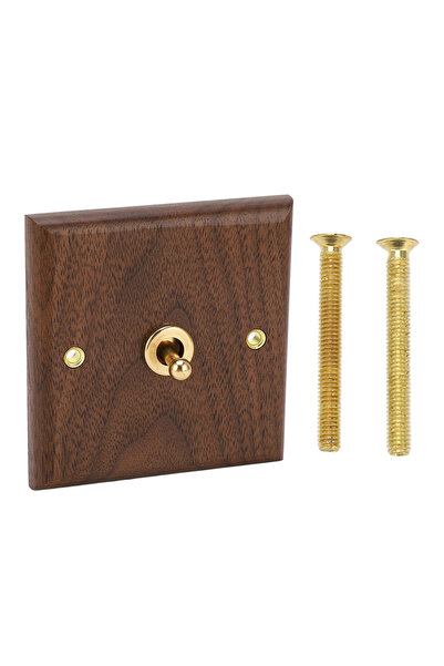 Choice Single Toggle 250V Single or Double Toggle Switch Retro Walnut Wood Wa...