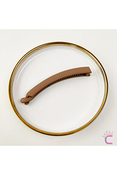 Cinderella Light Brown Soft Matte Colorful Classic Minimal Women's Banana Cli...