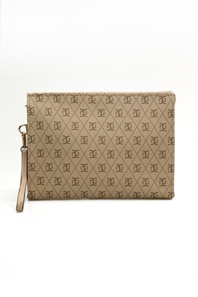 MUBO Women's Monogram Patterned Portfolio Handbag and Clutch with Wristlet