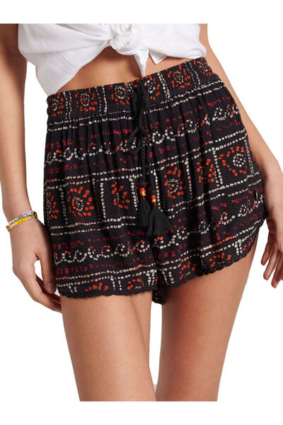 SUPERDRY Γυναικεία μαύρα σορτς παραλίας