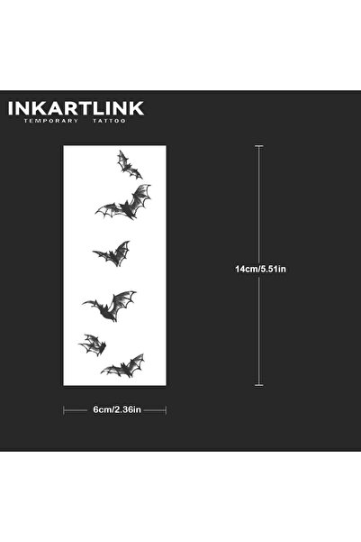 Choice 979-0614M Bat Temporary Tattoo,Lasts To 15 Days New Technology Magic W...