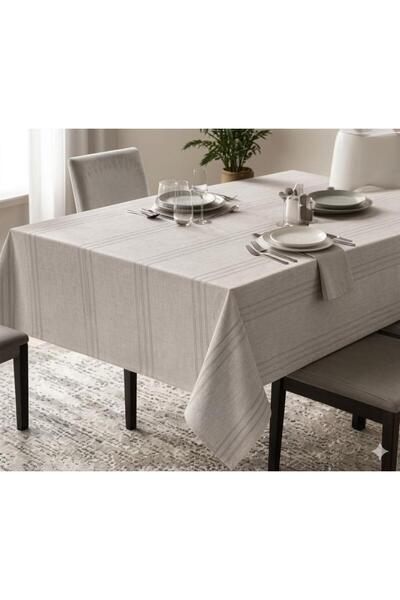 ALVERA COLLECTION مفرش طاولة بدون حواف 160x220 لون حجري