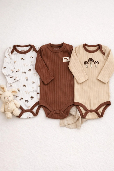 The Nest Kids طقم أفرول ميشروم تيل مكون من 3 قطع