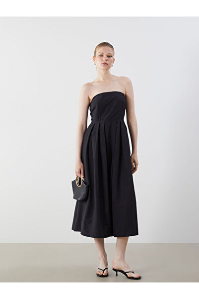 LC Waikiki Strapless Neck Poplin Dress