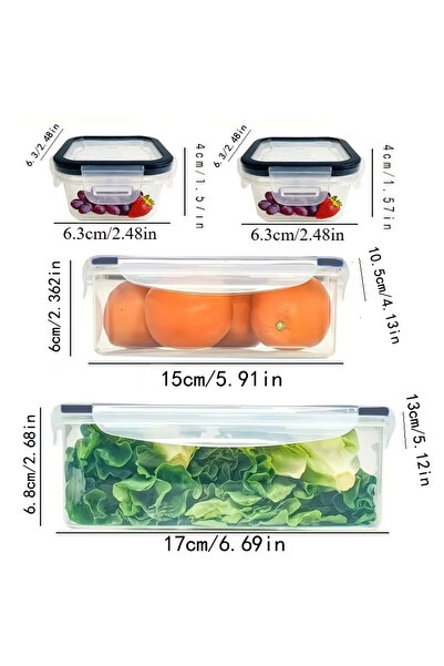 Choice 4pcs 4-Piece Food Storage Containers Set with Lids, Airtight for Fruit...