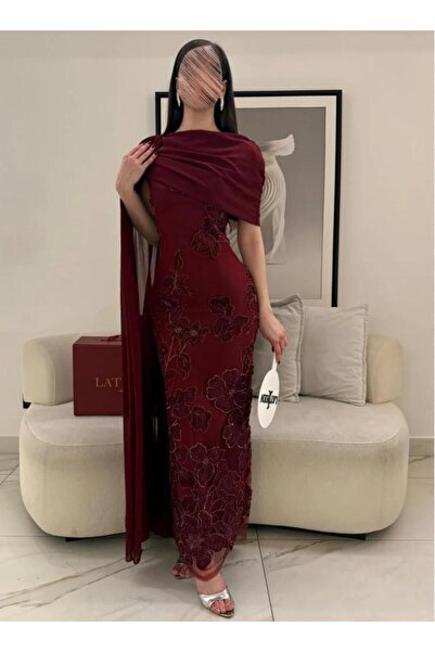 HIYOMI FASHIN فستان سهره رويال برغندي